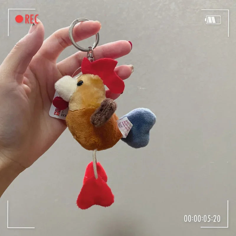 Cartoon Kawaii Animal World Plush Keychain Pendant Creative Ins Small Fresh Cute Small Animal Plush Backpack Pendant