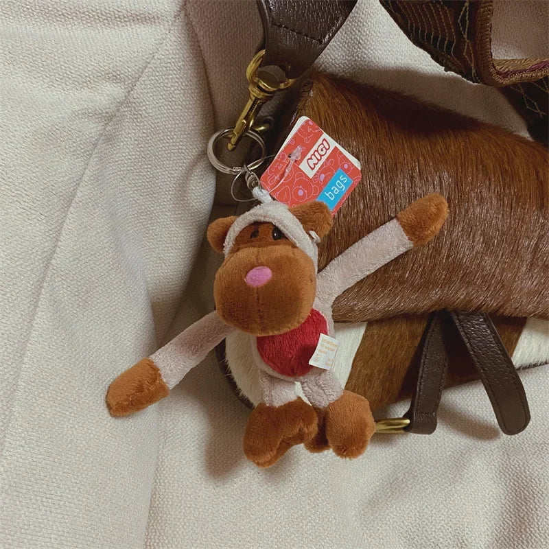 Cartoon Kawaii Animal World Plush Keychain Pendant Creative Ins Small Fresh Cute Small Animal Plush Backpack Pendant